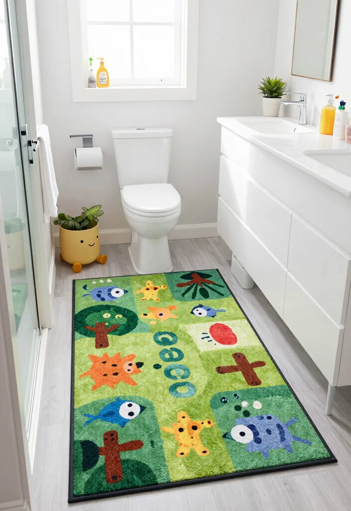 10 Bathroom Rug Ideas for Comfort and Texture 10. Eco Friendly Printed Rugs 0