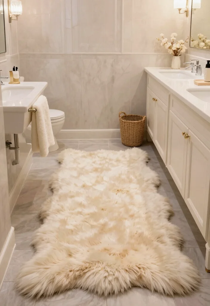 10 Bathroom Rug Ideas for Comfort and Texture 6. Faux Fur Rugs 0