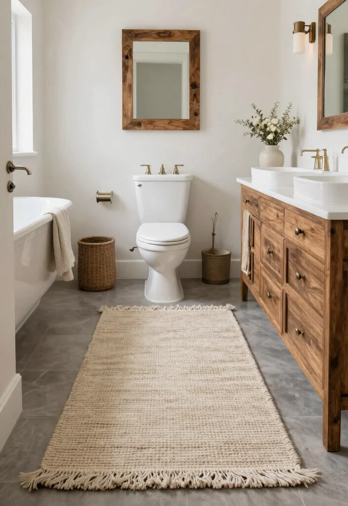 10 Bathroom Rug Ideas for Comfort and Texture 7. Handmade Wool Rugs 0