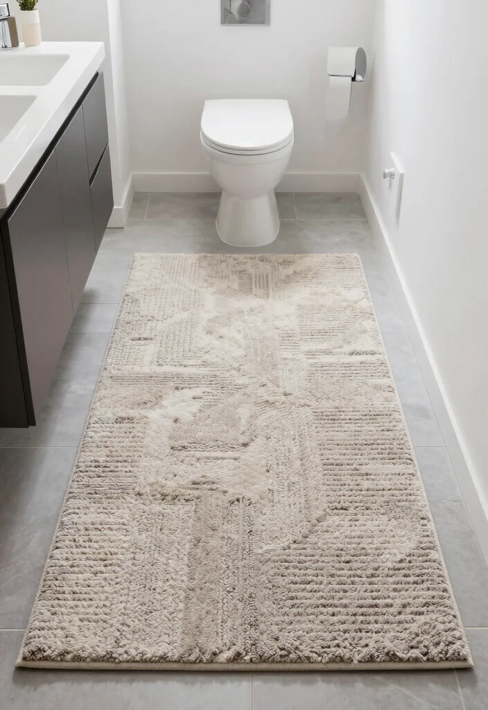 10 Bathroom Rug Ideas for Comfort and Texture 9. 3D Textured Rugs 0