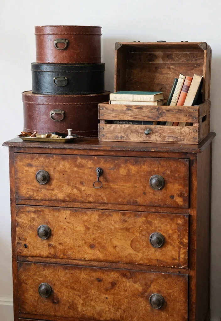 10 Bedroom Chest Drawer Decor Ideas That Look Styled 24 10 Bedroom Chest Drawer Decor Ideas That Look Styled 4. Repurposed Vintage Finds 0