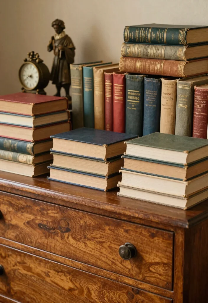 10 Bedroom Chest Drawer Decor Ideas That Look Styled 46 10 Bedroom Chest Drawer Decor Ideas That Look Styled 6. Vintage Books as Decor 0