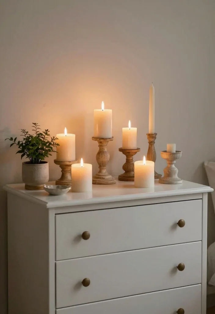 10 Bedroom Chest Drawer Decor Ideas That Look Styled 57 10 Bedroom Chest Drawer Decor Ideas That Look Styled 7. Charming Candle Arrangements 0