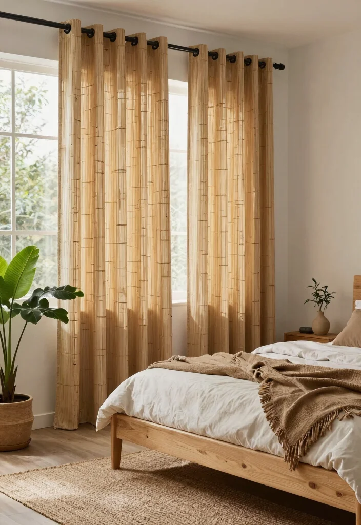 10 Blackout Curtain Bedroom Ideas for Better Sleep 5. Nature Inspired Textures 0