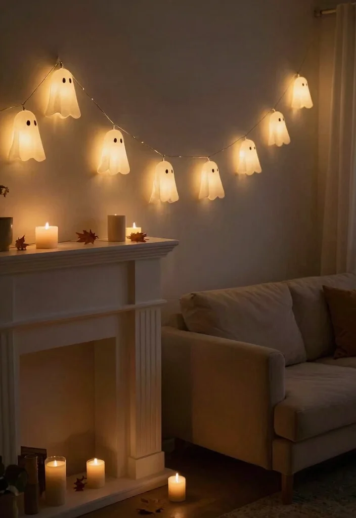 10 Halloween Living Room Decor Ideas for Subtle Spook 1 10 Halloween Living Room Decor Ideas for Subtle Spook 1. Whispering Ghost String Lights 0
