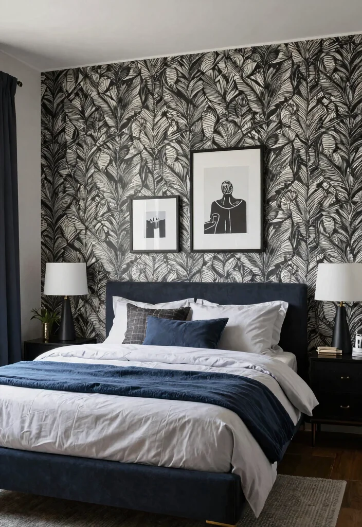 10 King Size Bed Ideas for Small Bedrooms 8. Bold Accent Walls for Character 0