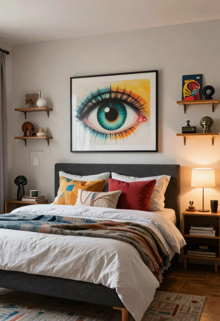 10 King Size Bed Ideas for Small Bedrooms 9. Artistic Touches to Personalize Your Space 0