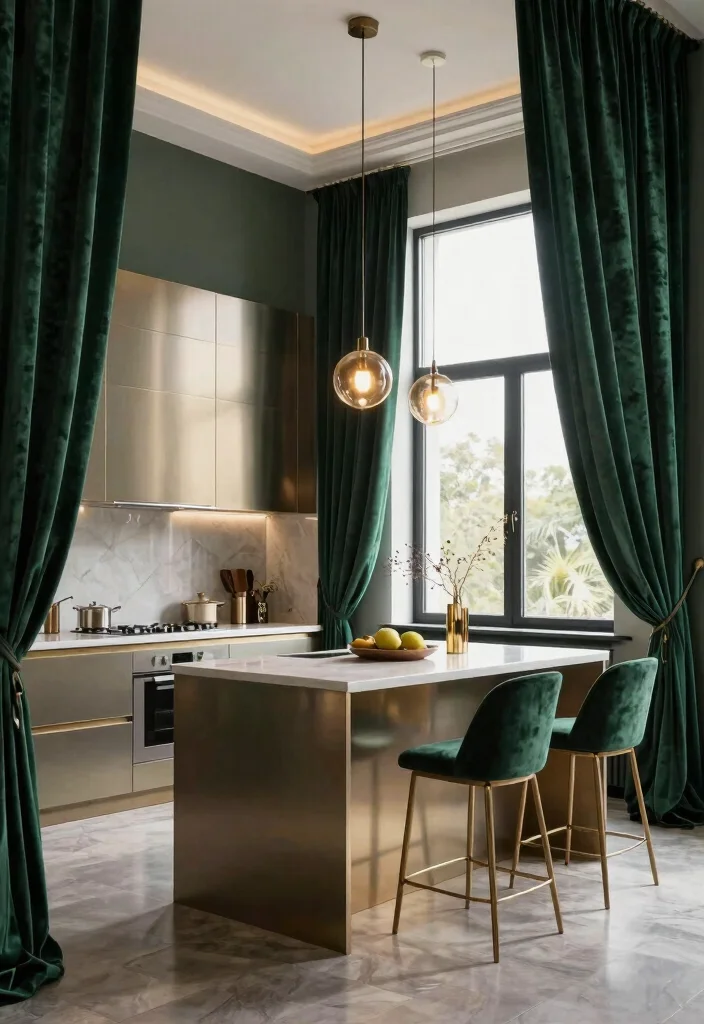10 Kitchen Door Curtain Ideas for Privacy and Style 7. Velvet Curtains for a Luxurious Feel 0