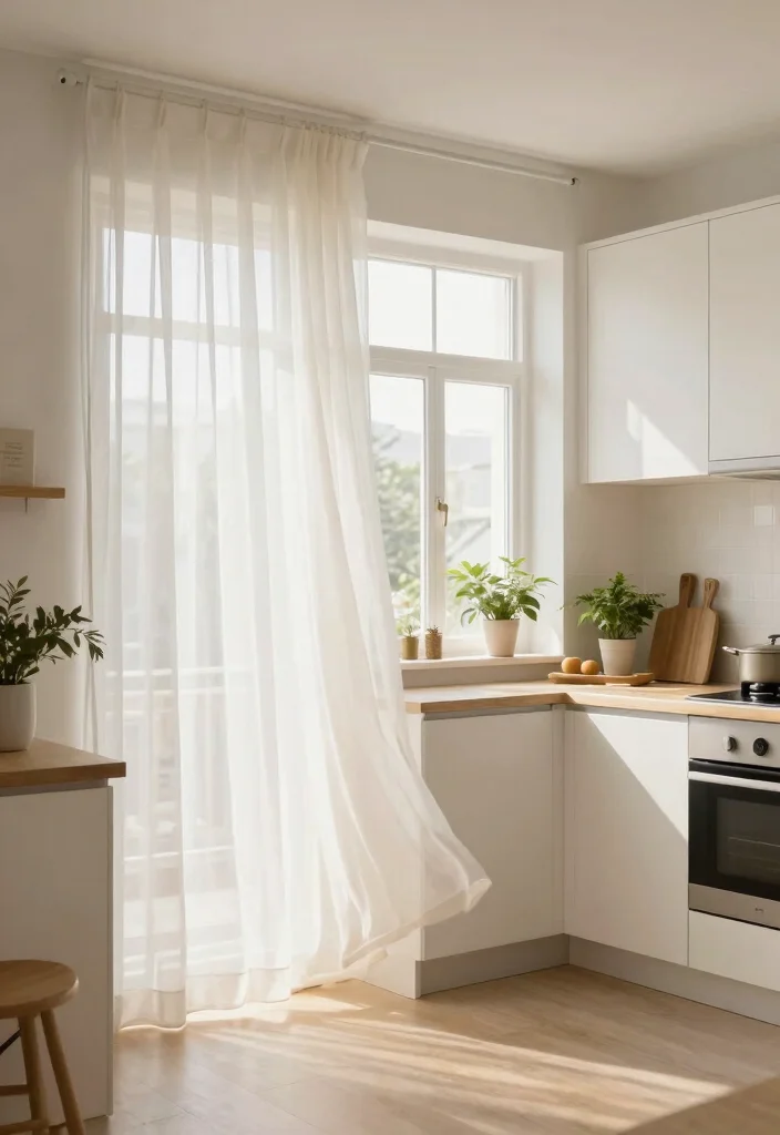 10 Kitchen Door Curtain Ideas for Privacy and Style 9. Sheer Curtains for a Light and Airy Look 0