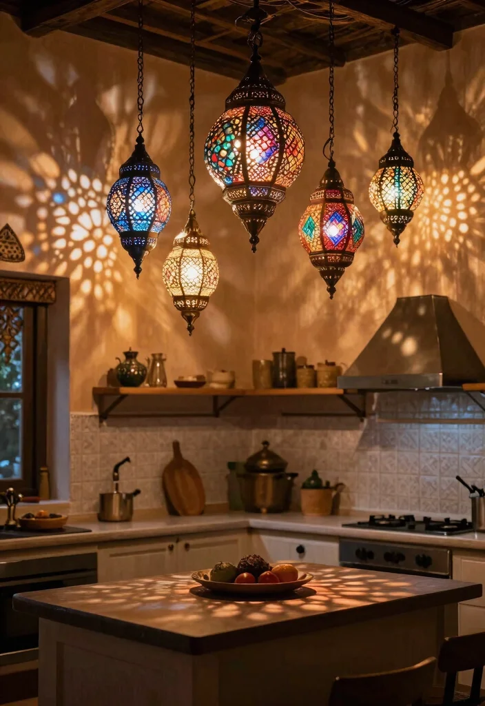 10 Kitchen Lamp Ideas for Soft Task Lighting 8. Colorful Moroccan Lanterns 0