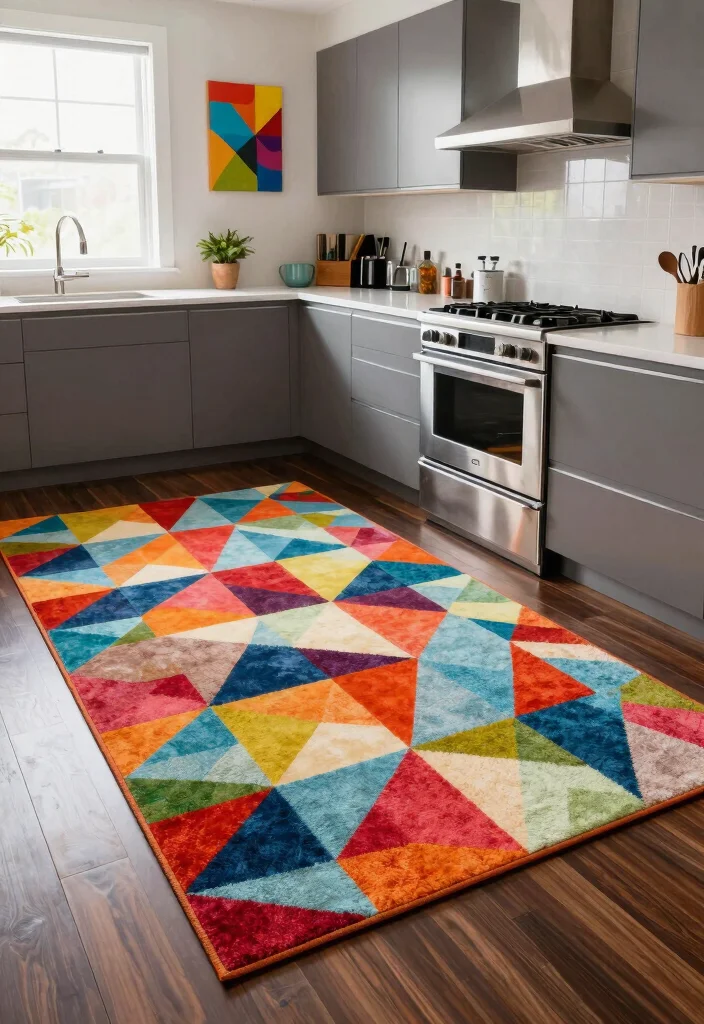 10 Kitchen Rug Ideas for Warmth and Color 1 10 Kitchen Rug Ideas for Warmth and Color 1. Bold Geometric Patterns 0
