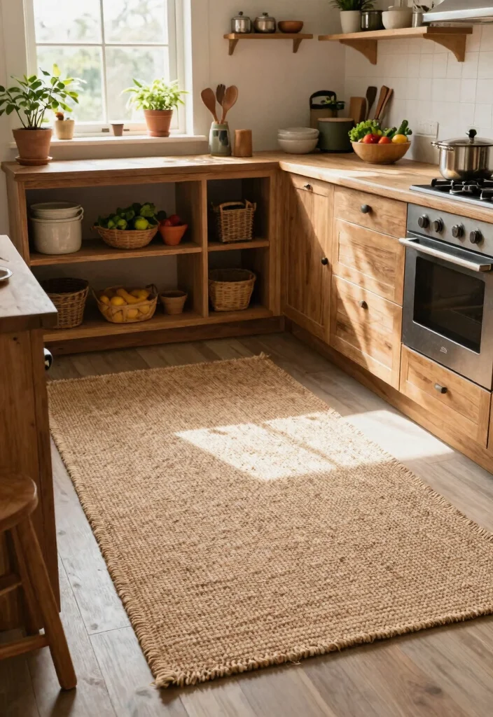 10 Kitchen Rug Ideas for Warmth and Color 23 10 Kitchen Rug Ideas for Warmth and Color 3. Eco Friendly Jute Rugs 0