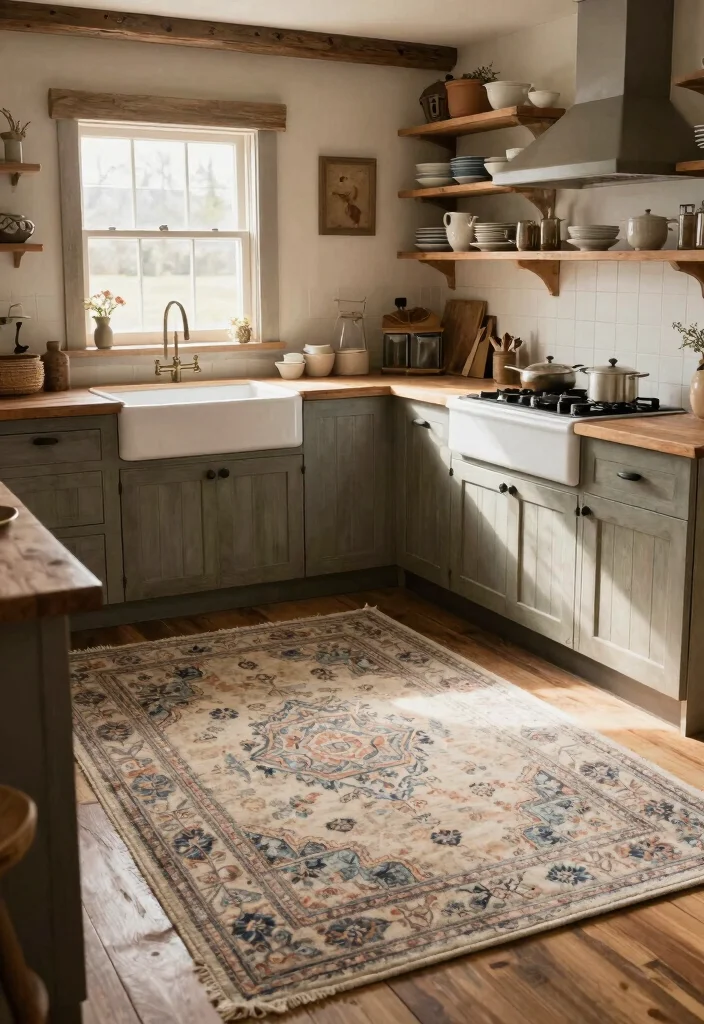 10 Kitchen Rug Ideas for Warmth and Color 36 10 Kitchen Rug Ideas for Warmth and Color 6. Farmhouse Chic Rugs 0