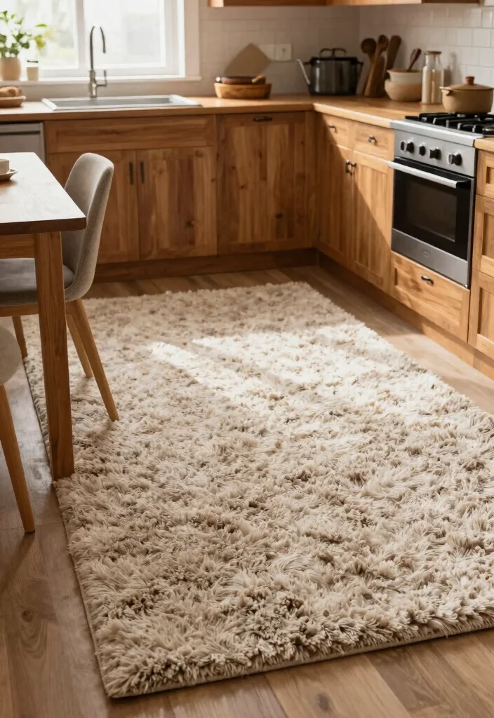 10 Kitchen Rug Ideas for Warmth and Color 38 10 Kitchen Rug Ideas for Warmth and Color 8. Soft and Cozy Shag Rugs 0