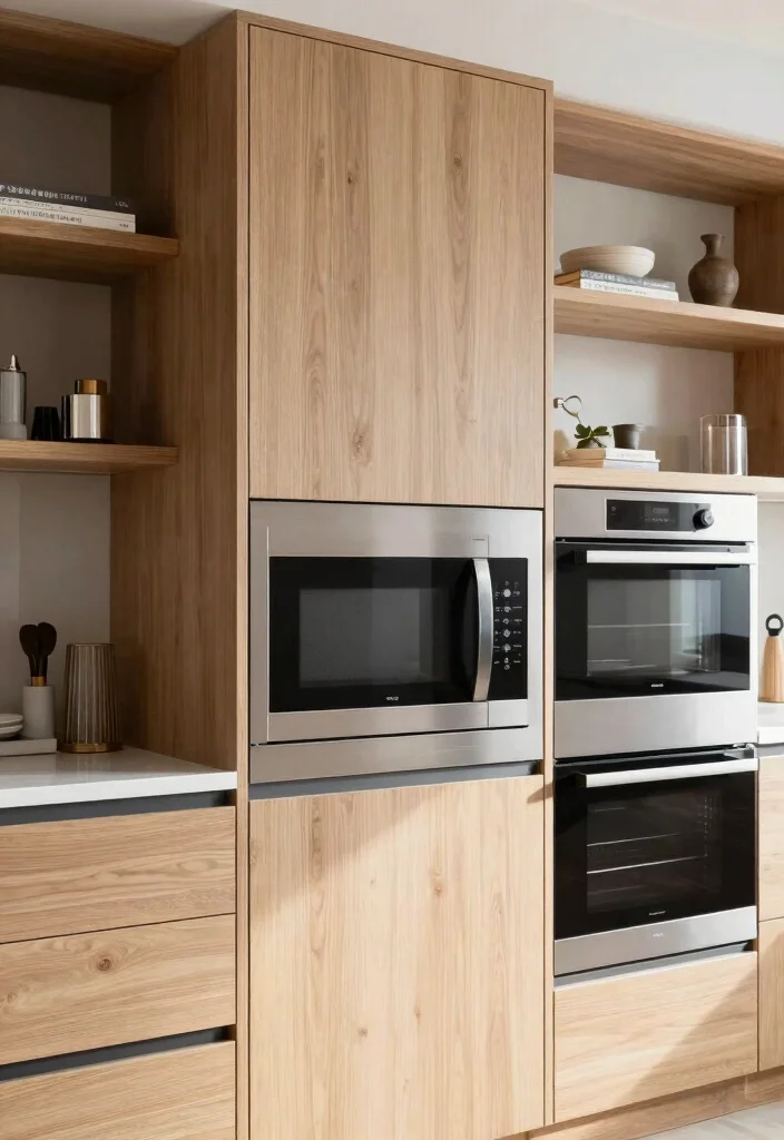 10 Microwave Placement Ideas for Better Kitchen Flow 2. Built In Microwave Seamlessly Integrating Style 0