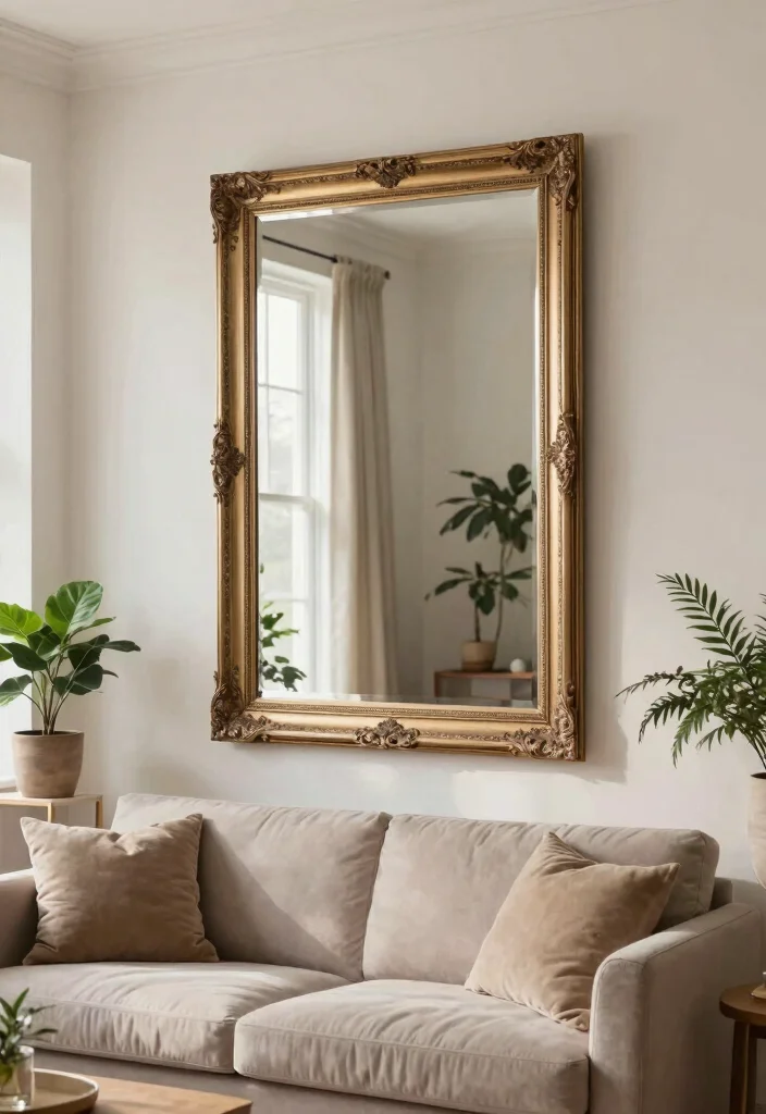 10 Mini Living Room Ideas for Compact Homes 4. Use Mirrors to Create Illusion of Space 0