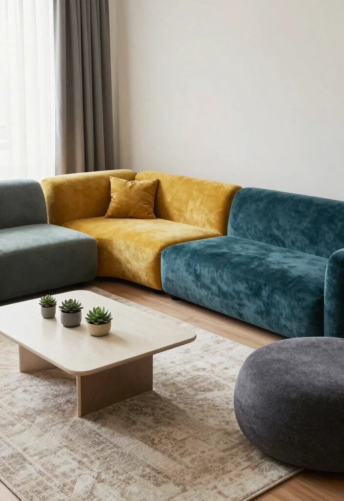 10 No Sofa Living Room Ideas for Flexible Seating 7. Modular Seating 0