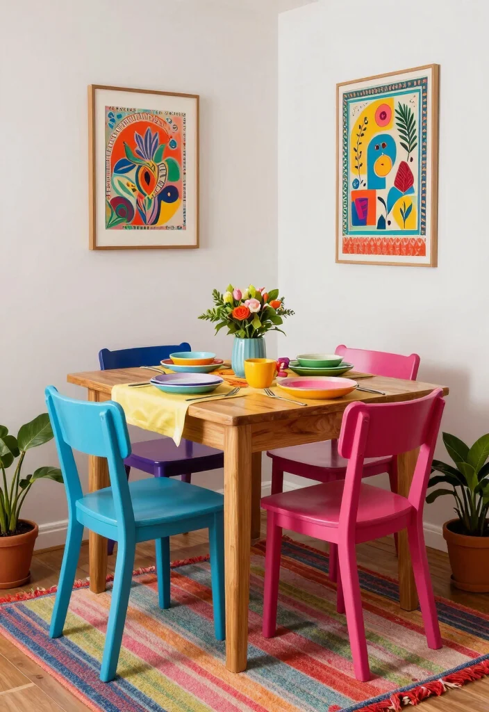 10 Small Kitchen Nook Ideas for Cozy Dining 9. Playful Pop of Color 0