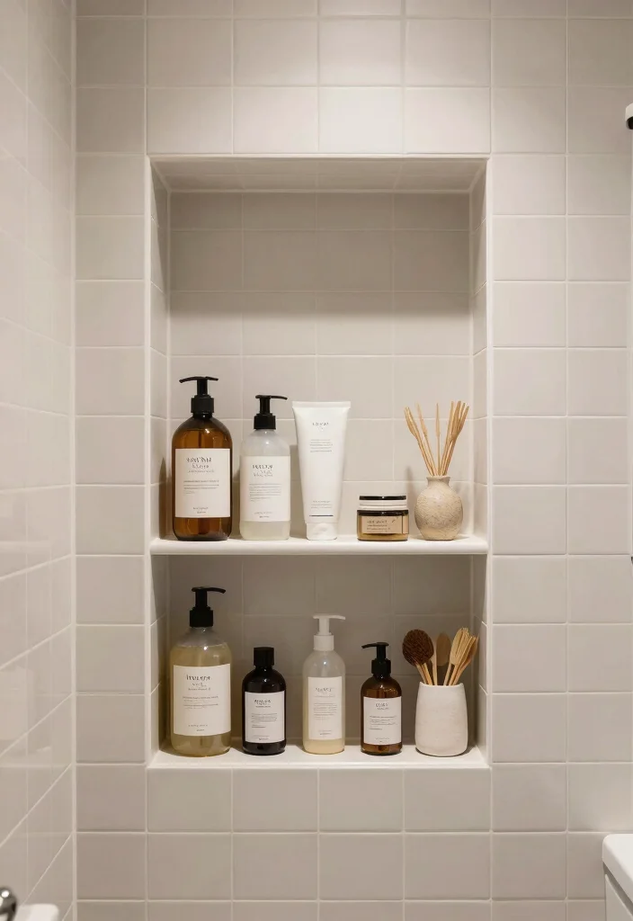 10 Small Narrow Bathroom Ideas with Better Flow 6. Creative Niche Solutions 0