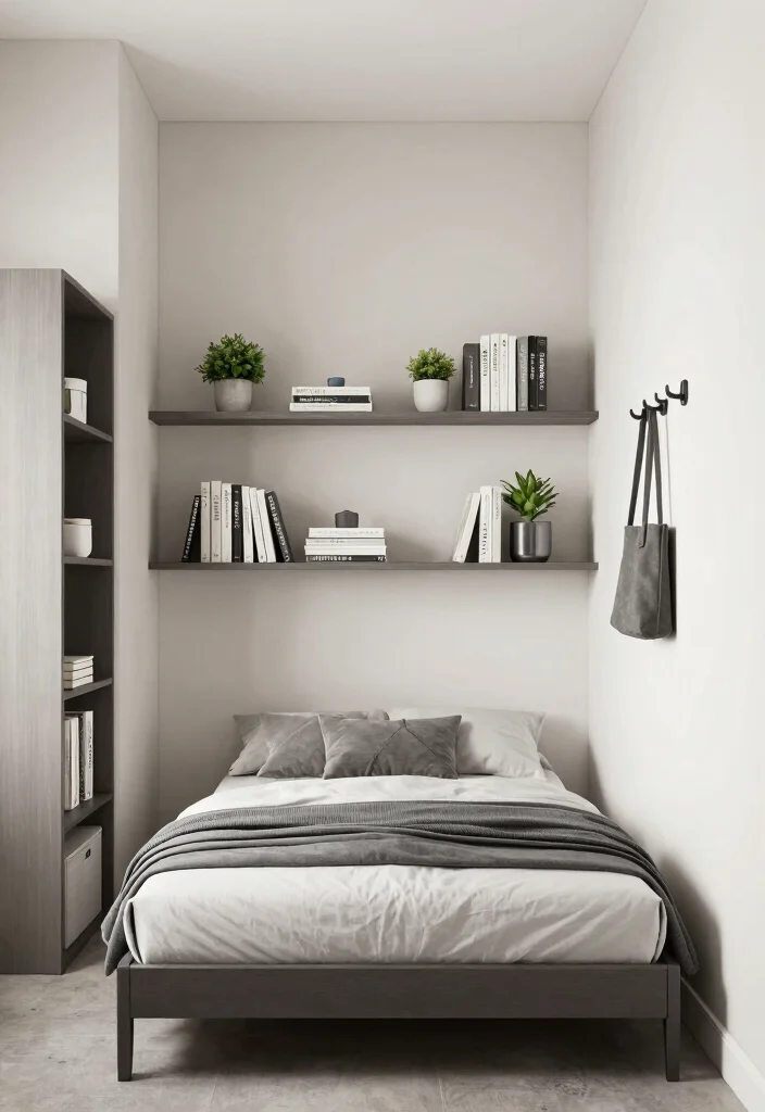 12 Aesthetic Single Bed Bedroom Ideas for Small Rooms 2. Vertical Storage Solutions 0
