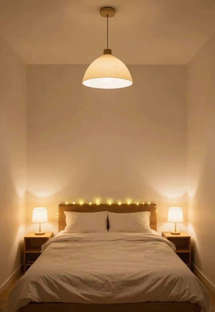 12 Aesthetic Single Bed Bedroom Ideas for Small Rooms 7. Layered Lighting 0