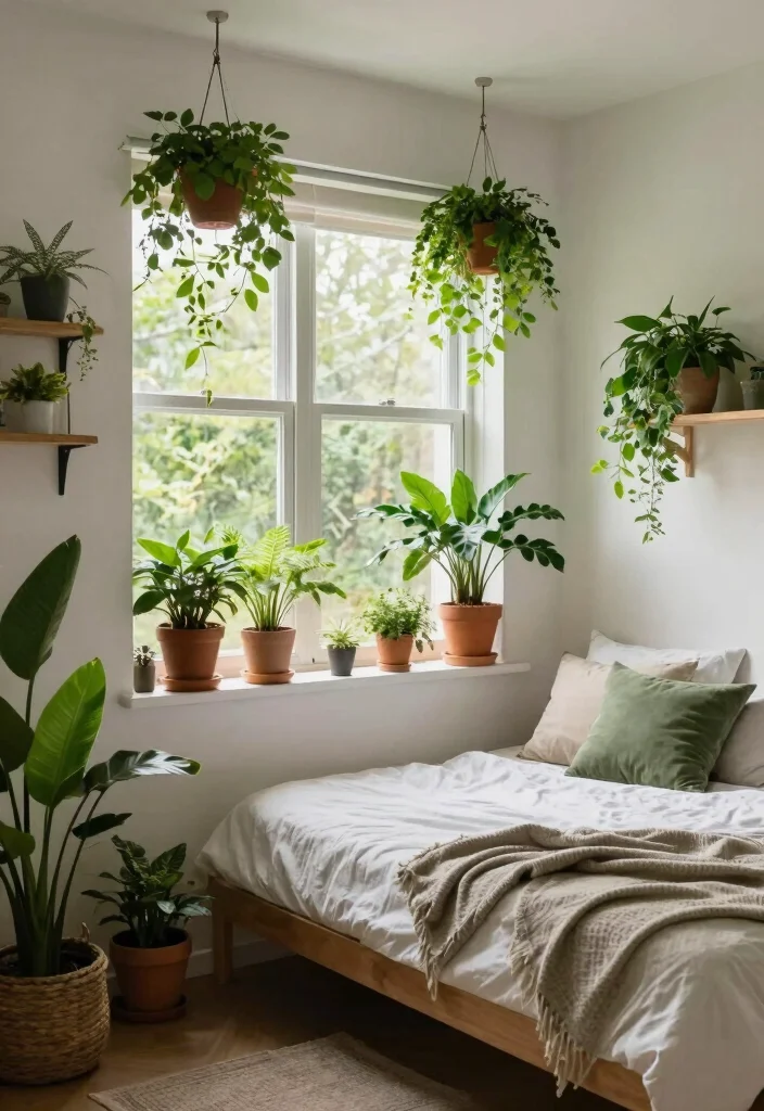 12 Aesthetic Single Bed Bedroom Ideas for Small Rooms 8. Botanical Touches 0