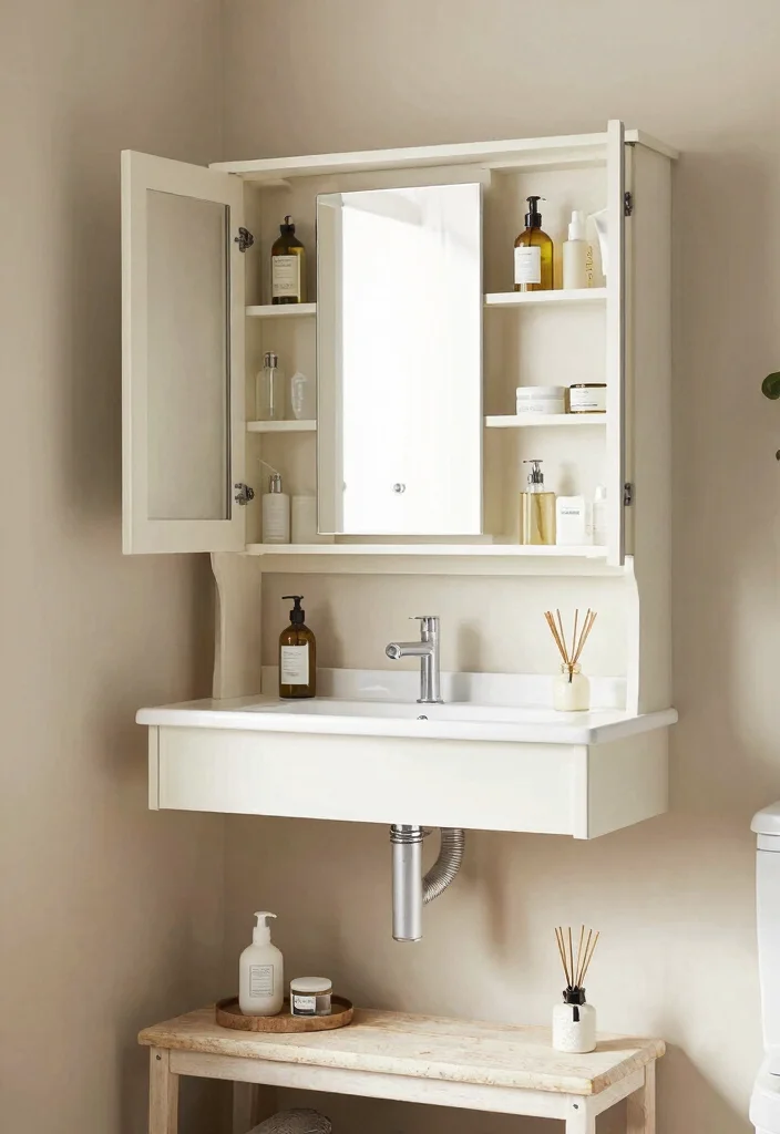 12 Bathroom Mirror Cabinet Ideas for Hidden Storage 7. Multi Functional Designs 0