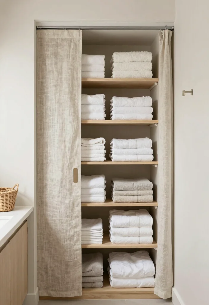 12 Bathroom Unit Ideas for Storage and Clean Design 7. Compact Linen Closets 0