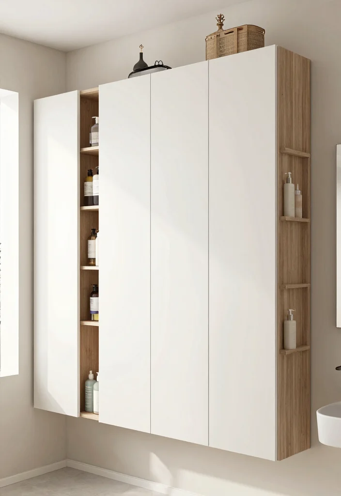 12 Bathroom Unit Ideas for Storage and Clean Design 8. Vertical Storage Solutions 0