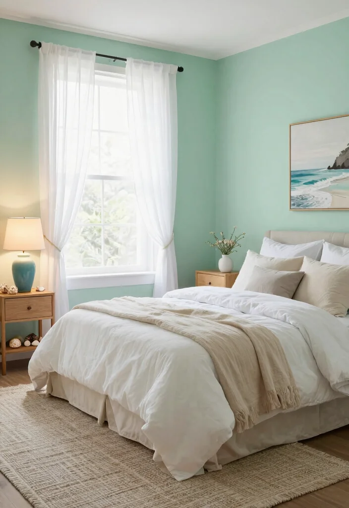 12 Beachy Bedroom Ideas for a Relaxed Coastal Feel 1 12 Beachy Bedroom Ideas for a Relaxed Coastal Feel 1. Embrace Soft Seaside Color Palettes 0