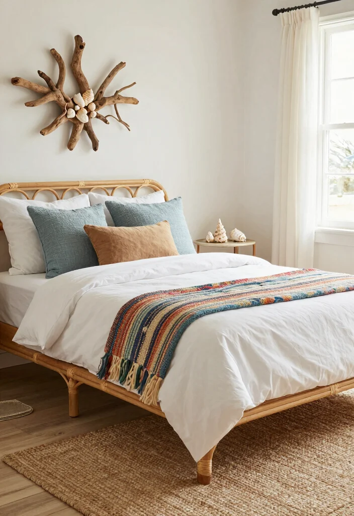 12 Beachy Bedroom Ideas for a Relaxed Coastal Feel 2 12 Beachy Bedroom Ideas for a Relaxed Coastal Feel 2. Layer with Natural Textures 0