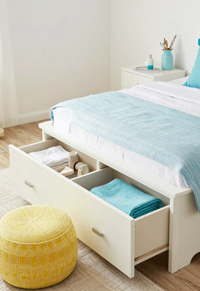 12 Beachy Bedroom Ideas for a Relaxed Coastal Feel 49 12 Beachy Bedroom Ideas for a Relaxed Coastal Feel 9. Utilize Multipurpose Furniture 0