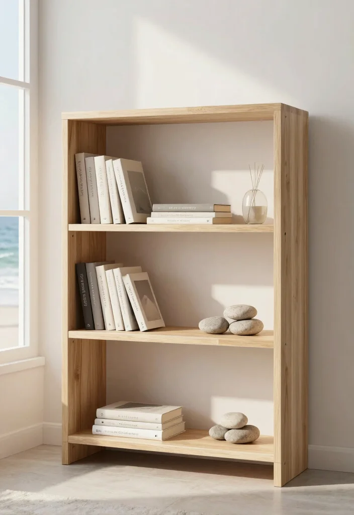 12 Bedroom Bookshelf Ideas for Storage and Display Coastal Inspired Style 12. Minimalist Approach Less is More 0