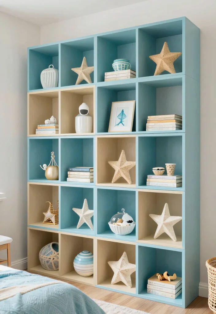 12 Bedroom Bookshelf Ideas for Storage and Display Coastal Inspired Style 5. Box Shelving Unique Shape and Form 0