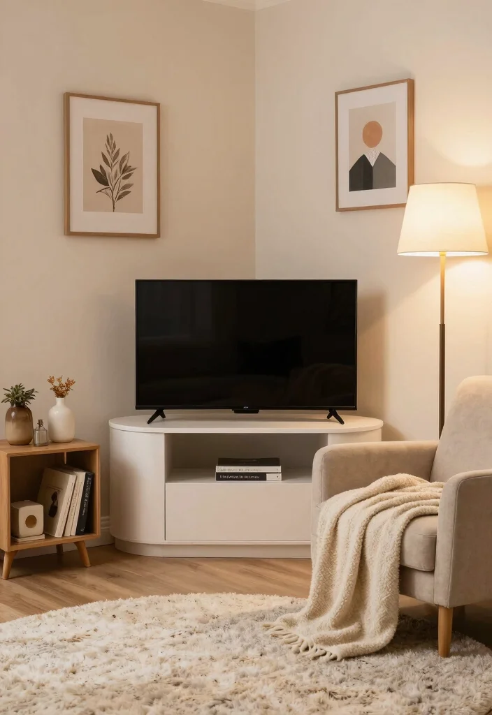 12 Bedroom Ideas with TV for Cozy Evenings 2. Corner TV Nook 0