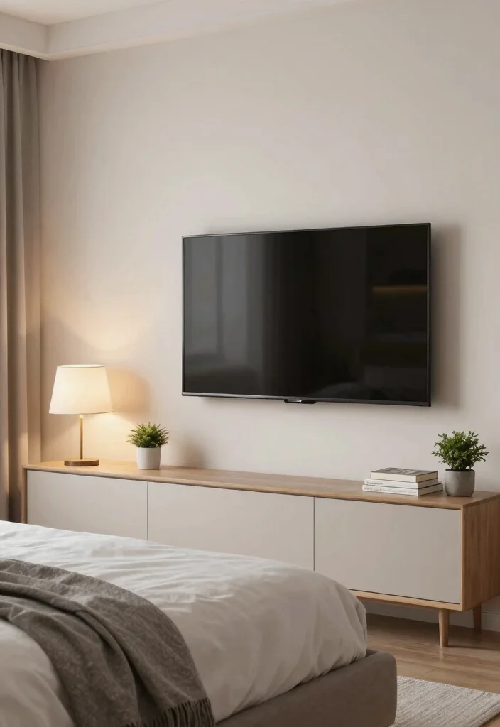 12 Bedroom Ideas with TV for Cozy Evenings 3. Bedside TV Placement 0