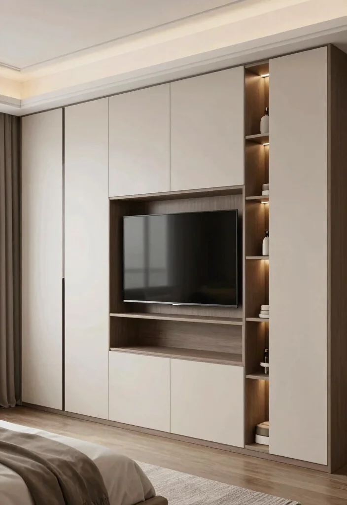 12 Bedroom Ideas with TV for Cozy Evenings 4. TV in a Wardrobe 0