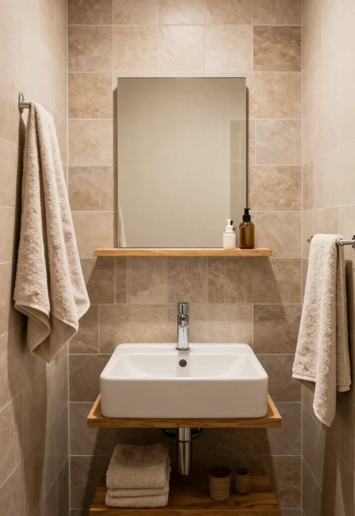 12 Beige Tile Bathroom Ideas for a Calm Neutral Look 8. Beige and Brown Two Tone Tiles 0