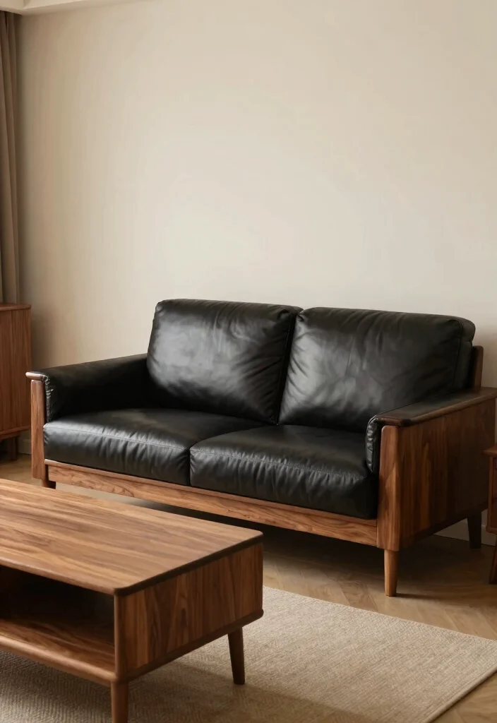 12 Black Leather Sofa Living Room Ideas with Edge 62 12 Black Leather Sofa Living Room Ideas with Edge 12. Classic Elegance with Wood Details 0