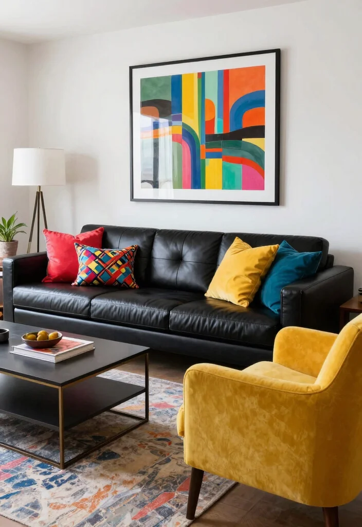 12 Black Leather Sofa Living Room Ideas with Edge 5 12 Black Leather Sofa Living Room Ideas with Edge 5. Bold Color Accents 0