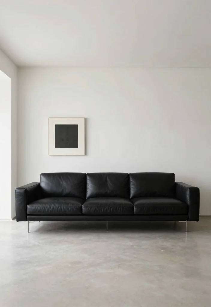 12 Black Leather Sofa Living Room Ideas with Edge 38 12 Black Leather Sofa Living Room Ideas with Edge 8. Minimalist Approach 0