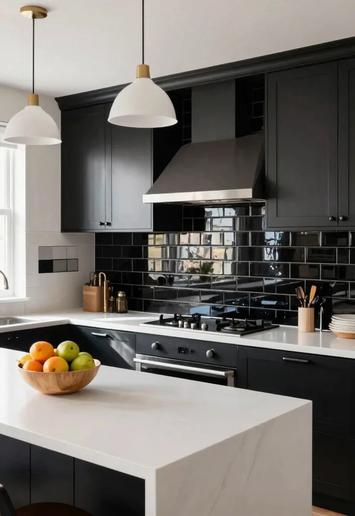 12 Black and White Kitchen Backsplash Ideas with Contrast 1 12 Black and White Kitchen Backsplash Ideas with Contrast 1. Classic Subway Tiles with a Twist 0