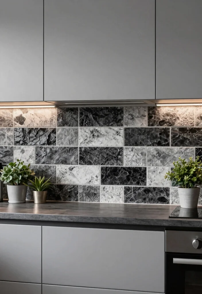 12 Black and White Kitchen Backsplash Ideas with Contrast 36 12 Black and White Kitchen Backsplash Ideas with Contrast 6. Textured Tiles for Depth 0