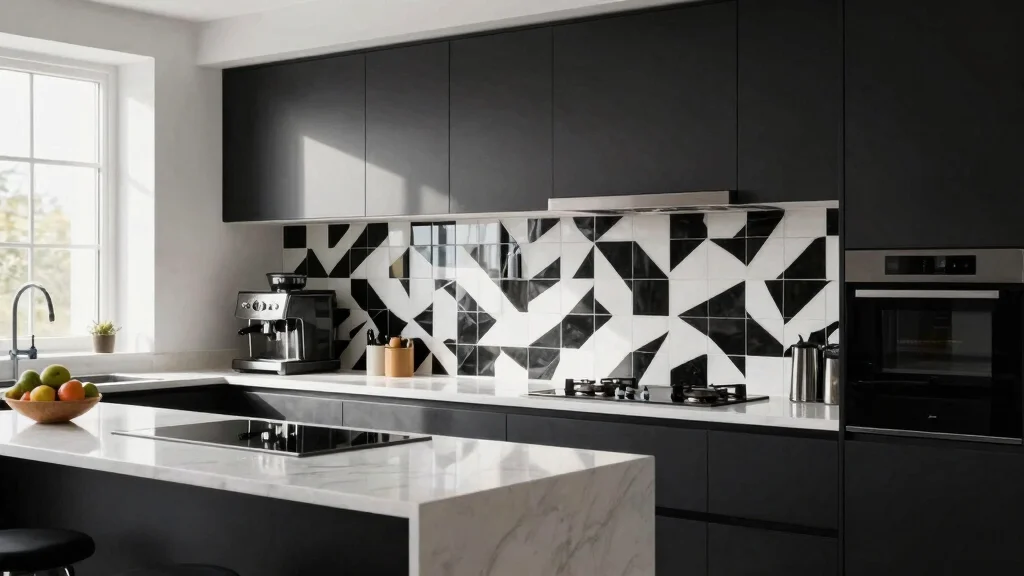 12 Black and White Kitchen Backsplash Ideas with Contrast