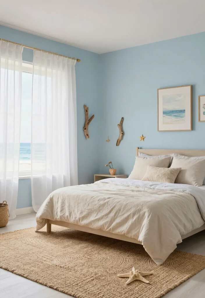 12 Blue and Green Bedroom Ideas with Calm Balance 1. Coastal Calm Ocean Inspired Vibes 0