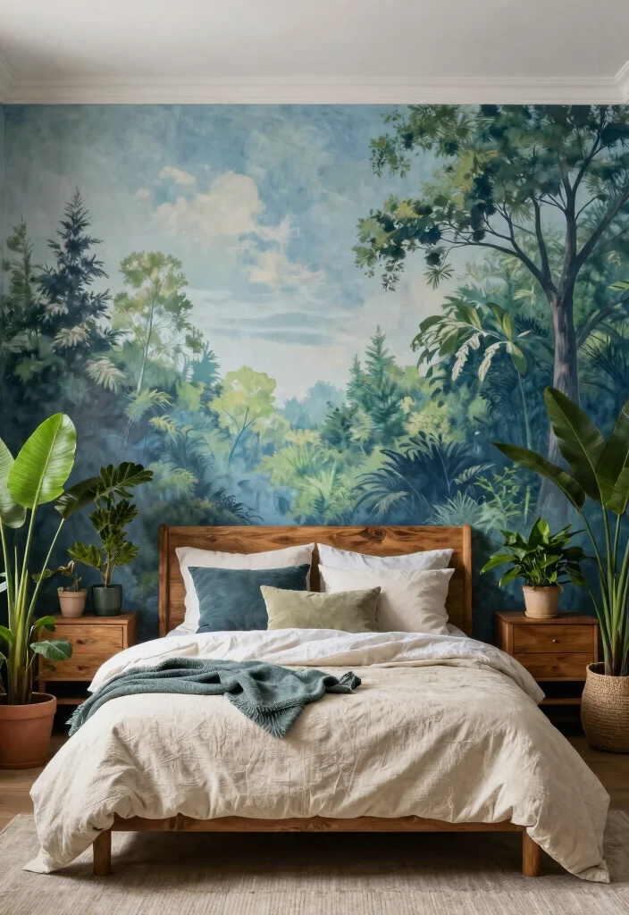 12 Blue and Green Bedroom Ideas with Calm Balance 12. Natures Touch Incorporating Natural Elements 0