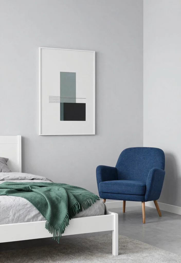 12 Blue and Green Bedroom Ideas with Calm Balance 3. Modern Minimalism Sleek Blue and Green Accents 0