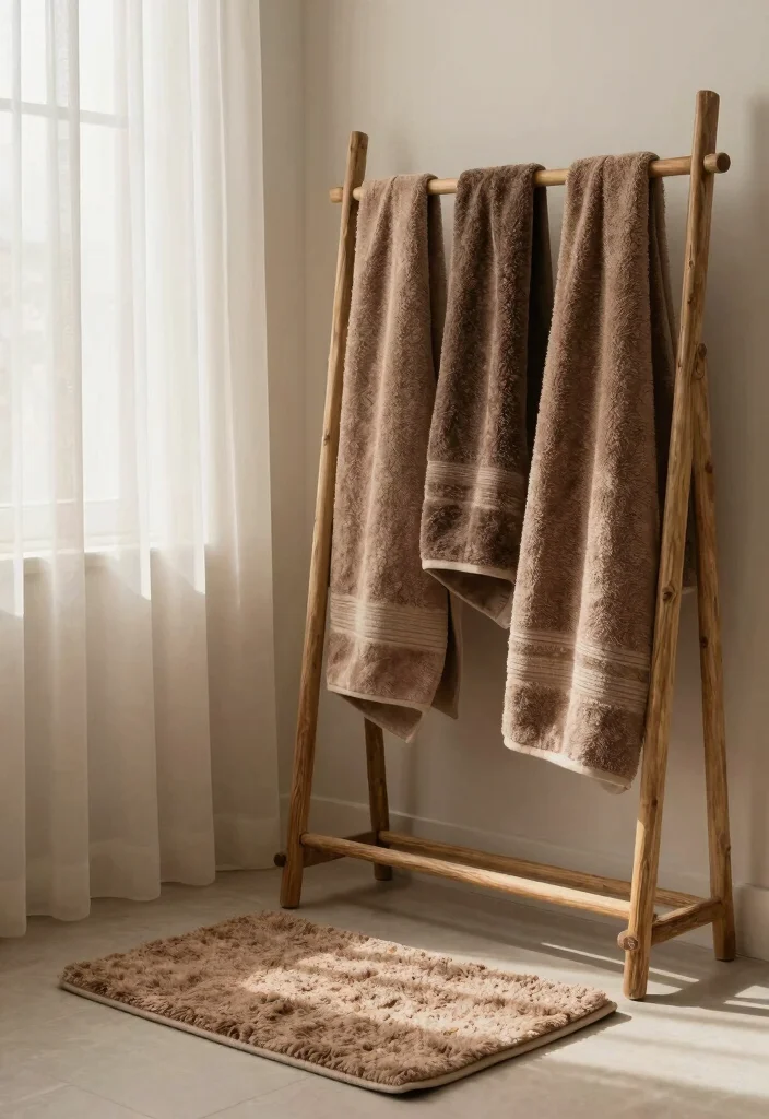 12 Brown Bathroom Ideas with Warm Earthy Style 45 12 Brown Bathroom Ideas with Warm Earthy Style 5. Warm Textiles 0