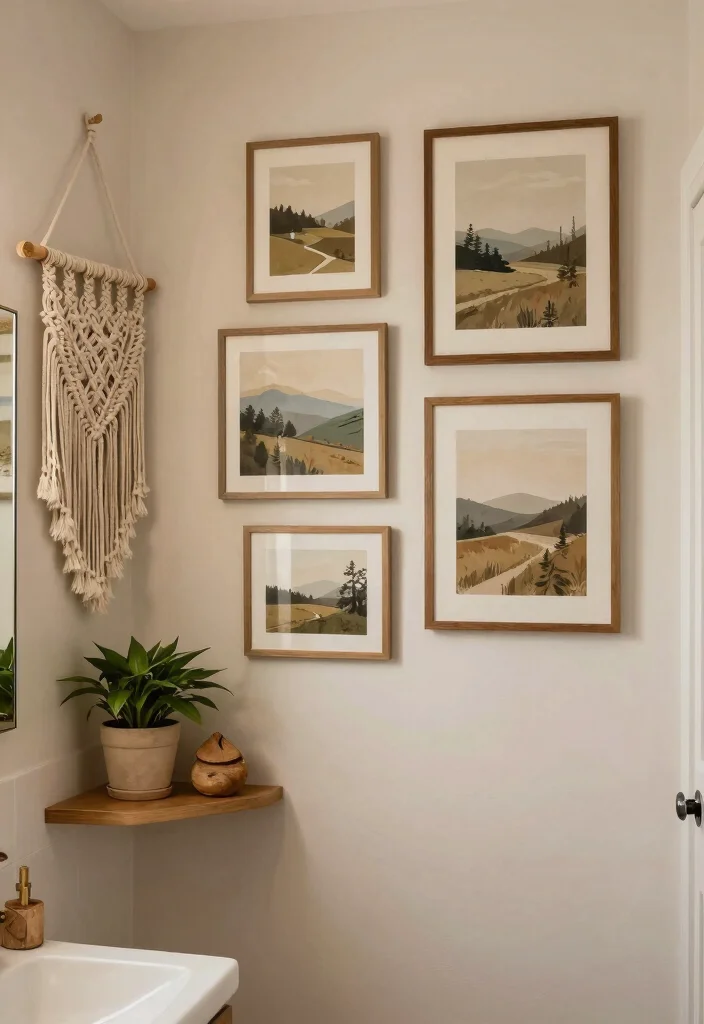 12 Brown Bathroom Ideas with Warm Earthy Style 46 12 Brown Bathroom Ideas with Warm Earthy Style 6. Earthy Wall Art 0