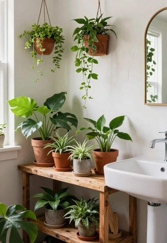 12 Brown Bathroom Ideas with Warm Earthy Style 58 12 Brown Bathroom Ideas with Warm Earthy Style 8. Plants and Greenery 0